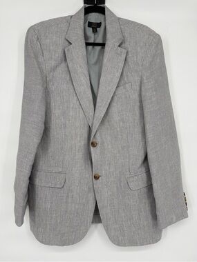 Linen Club Room‎ Luxury Linen Blazer Sport Coat Tailored Preppy Coastal Large 44